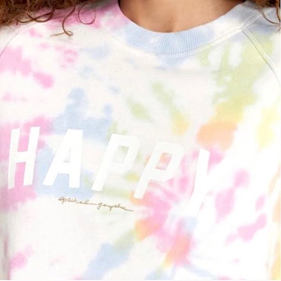 SPIRITUAL GANGSTER Happy Old School Retro Soft Tie Dye Graphic Sweatshirt - Picture 2 of 13